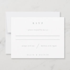 Sage Green & White Boho Wedding Modern RSVP Kaartje