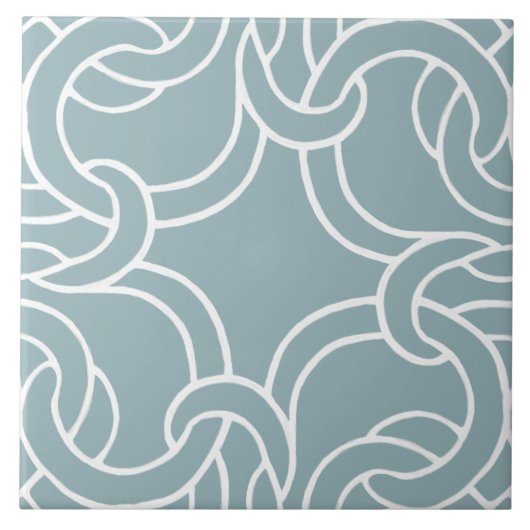 Sage Green White Celtic Knot Seamless Pattern Tile Tegeltje (Voorkant)