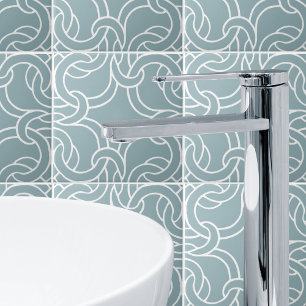 Sage Green White Celtic Knot Seamless Pattern Tile Tegeltje