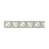 Sage Green White Chinoiserie Floral Wedding Uitnodigingen Wikkel (Vlak)