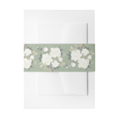 Sage Green White Chinoiserie Floral Wedding Uitnodigingen Wikkel (Voorkant Voorbeeld)