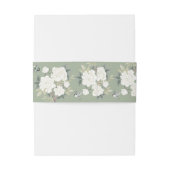 Sage Green White Chinoiserie Floral Wedding Uitnodigingen Wikkel (Achterkant Voorbeeld)