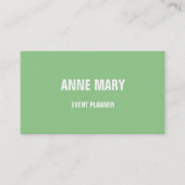 Sage Green White Classy Weddenschap Aangepaste kle Visitekaartje (Voorkant)