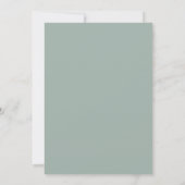 Sage Green White Cross Boy Baptism Invitation Kaart (Achterkant)