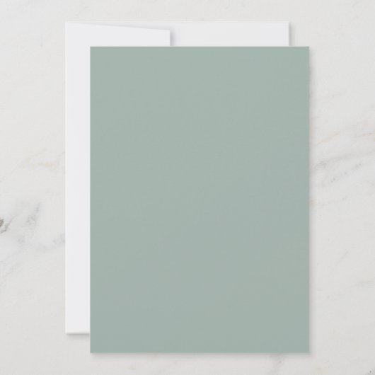 Sage Green White Cross Boy Baptism Invitation Kaart (Achterkant)