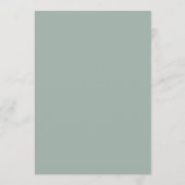 Sage Green White Cross Boy Baptism Menu Kaart (Achterkant)