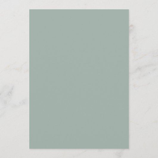 Sage Green White Cross Boy Baptism Menu Kaart (Achterkant)