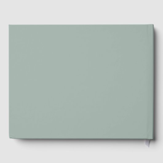 Sage Green White Cross Boy Baptisme Guest Book Gastenboek (Achterkant)