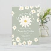 Sage Green White Daisy Ze is een Wild ONE Verjaard Kaart (Staand voorkant)