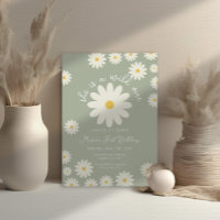Sage Green White Daisy Ze is een Wild ONE Verjaard