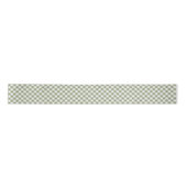 Sage Green White Diagonal Gingham checkt elegant Satijnen Lint (Voorkant)