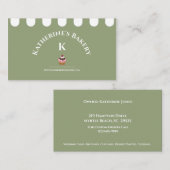 Sage Green White Elegant Bakery Visitekaartje (Voorkant / Achterkant)