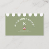 Sage Green White Elegant Bakery Visitekaartje (Voorkant)
