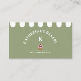 Sage Green White Elegant Bakery Visitekaartje