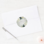 Sage Green White Floral Glitter Vrijgezellenfeest Ronde Sticker (Envelop)