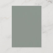 Sage Green White Floral Lace Wood QR Code Details Informatiekaartje (Achterkant)