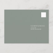 Sage Green White Floral Lace Wood Weddenschap RSVP Uitnodiging Briefkaart (Achterkant)