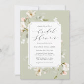 Sage Green White Floral Vrijgezellenfeest Kaart (Voorkant)