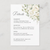 Sage Green White Floral Wedding Details, Ceremony Informatiekaartje (Voorkant)