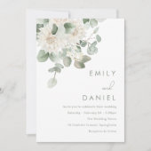 Sage Green & White Floral Wedding Kaart (Voorkant)