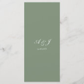 Sage Green White Floral Wedding Reception Menu  (Achterkant)