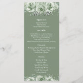 Sage Green White Floral Wedding Reception Menu  (Voorkant)