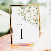 Sage Green White Floral Wedding Table Numbers