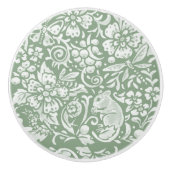 Sage Green White Garden Animals Floral PatternC Keramische Knop (Voorkant)