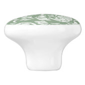Sage Green White Garden Animals Floral PatternC Keramische Knop (Zijkant)