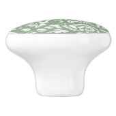 Sage Green White Garden Animals Florence Pattern   Keramische Knop (Zijkant)