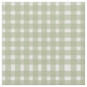 Sage Green White Gingham Pattern Stof (Close Up)