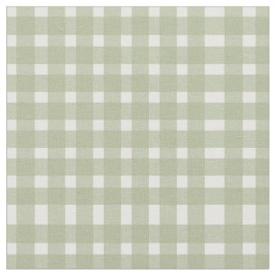 Sage Green White Gingham Pattern Stof