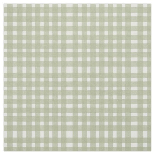 Sage Green White Gingham Pattern Stof (Swatch)