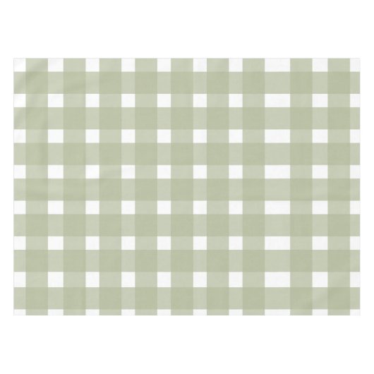 Sage Green White Gingham Pattern Tafelkleed (Voorkant (Horizontaal))
