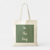 Sage Green & White in de Canvas tas Bag Text (Achterkant)