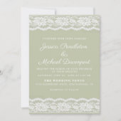  Sage Green White Lace Wedding Kaart (Voorkant)