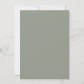 Sage Green White Line Art Floral Wedding Kaart (Achterkant)