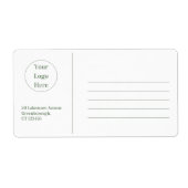 Sage Green White Modern Business Shipping Etiket (Voorkant)