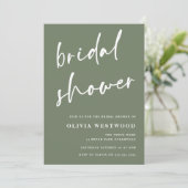 Sage Green & White Modern Vrijgezellenfeest Kaart (Staand voorkant)