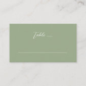 Sage Green & White Monogram Weddenschap Plaatskaartje (Voorkant)