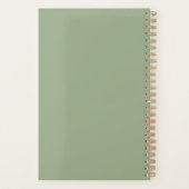 Sage Green & White Monogram Weddenschap Planner (Achterkant)