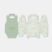 Sage Green White Rose Wedding Bedankdoosjes (Uitgevouwen)