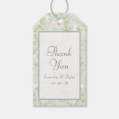 Sage Green White Rose Wedding Cadeaulabel (Voorkant)
