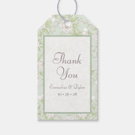 Sage Green White Rose Wedding Cadeaulabel