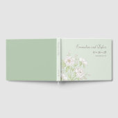 Sage Green White Rose Wedding Gastenboek (Volledig)