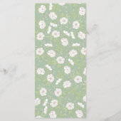 Sage Green White Rose Wedding Menus Menu (Achterkant)