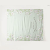 Sage Green White Rose Wedding Photo Backdrop Wandkleed (Voorkant (horizontaal))