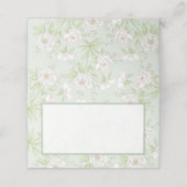 Sage Green White Rose Wedding Plaatskaartje (Buitenkant ongevouwen)