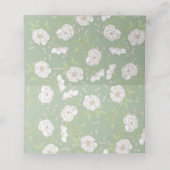 Sage Green White Rose Wedding Plaatskaartje (Binnenkant ongevouwen)