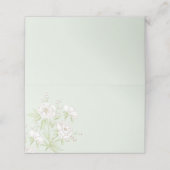 Sage Green White Rose Wedding Plaatskaartje (Buitenkant ongevouwen)